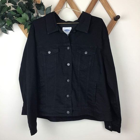 Old Navy Jackets & Blazers - Old Navy Button Front Black Denim Jean Jacket